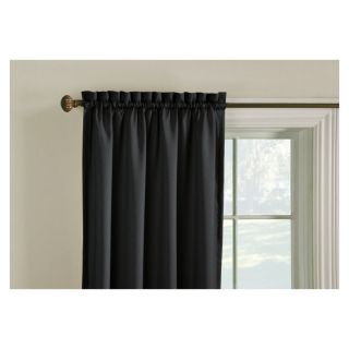 Style Selections Walker 63 in L Solid Black Thermal Rod Pocket Window Curtain Panel