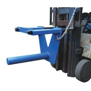 Vestil CCF 48 4 Steel Inverted Coil Ram/Lifter with Fork Mounted, 3000 lbs Capacity, 48" Length x 4 1/2" Pole Diameter, Blue Forklifts