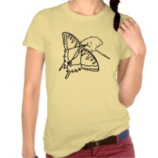 Outline art   butterfly and flower color in shirt