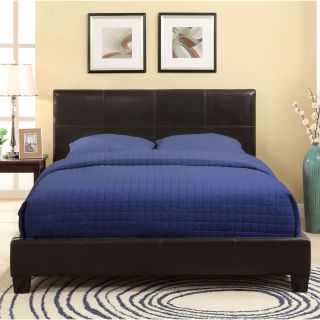 Square Platform Synthetic Leather Upholstery Bed Frame