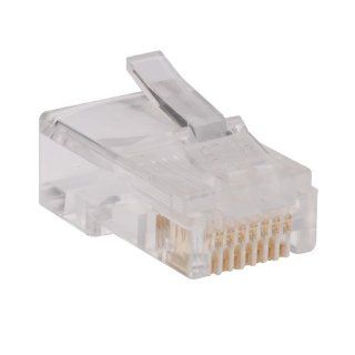 TRIPP LITE 100 Pack RJ45 Plugs Round Solid Stranded Conductor 4 Pair Cat5e Cable (N030 100) Computers & Accessories