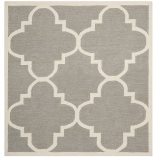 Safavieh Gray Handwoven Moroccan Dhurrie Wool Area Rug (6 Square)