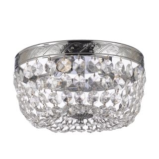 Crystal Flush Empire Silver 3 light Chandelier