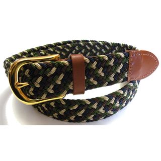 Mens Navy Mix Woven Stretch Belt