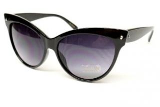 Wm35 vp Cat Eye 80s Classic Sunglasses Womens (1617 Black Dark, smoked) Clothing