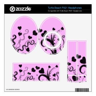 Hearts and Swirls and Ink and Pink Turtle Beach Px21 Skins