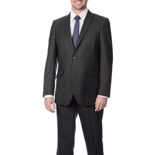 Profile Mens Charcoal 2 button Slim Suit