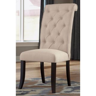 Signature Design By Ashley Tripton Linen Button tufted Transitional Dining Chairs (set Of 2)