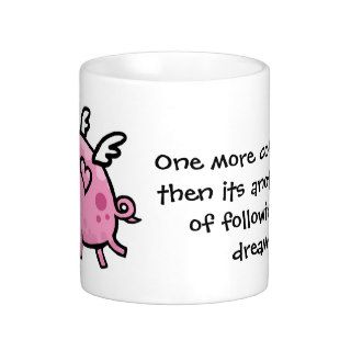 Cartoon Flying pig customisable text mug