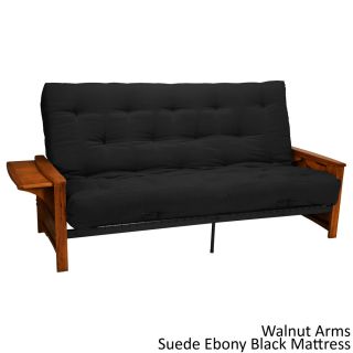 Epicfurnishings Bellevue With Retractable Tables Transitional style Full size Futon Sofa Sleeper Bed Black Size Full