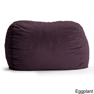 Comfort Research Fufsack Wide Wale Corduroy 7 foot Xxl Bean Bag Chair Purple Size Extra Large