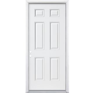 ReliaBilt 6 Panel Prehung Inswing Steel Entry Door (Common 80 in; Actual 40 in x 82.75 in)