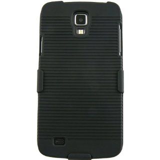 Rubberized Hard Shell Case w/ Holster for Samsung Galaxy S 4 Active SGH i537, Black Cell Phones & Accessories