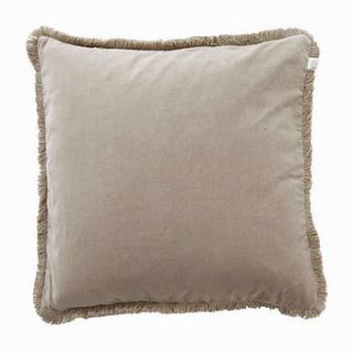 velvet fringe cushion by idyll home ltd
