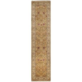 Safavieh Hand knotted Ganges River Gold/ Ivory Wool Rug (26 X 12)