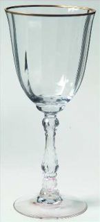 Fostoria Regis Water Goblet   Stem #6016, Gold Trim #697