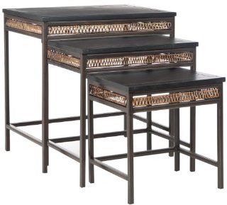 Shop Safavieh Reed Stacking Tables, Dark Walnut/Black at the  Furniture Store. Find the latest styles with the lowest prices from Safavieh