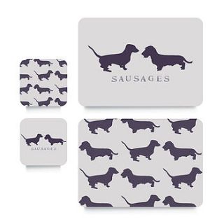 sausage dog coaster or placemat by rawxclusive