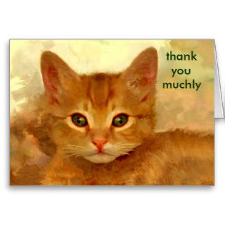 Yellow Kitten Cat Thank You Card
