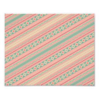 Retro Turquoise Pink Abstract Andes Aztec Pattern Art Photo