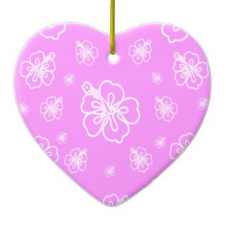 Cute white lines flowers in soft pink background i christmas ornament