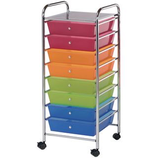 Storage Cart W/8 Drawers multicolor