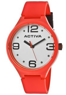 Activa AA100 016  Watches,Mens White Dial Red Polyurethane, Casual Activa Quartz Watches