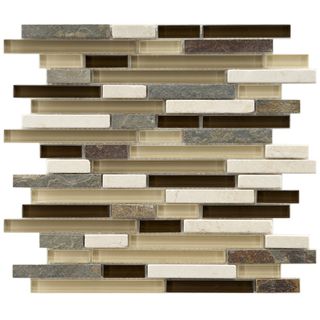 Somertile Reflections Piano Nassau Stone and Glass Mosaic Tiles (Pack of 5) Somertile Wall Tiles