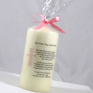 first holy communion candle with verse by a touch of verse