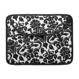 Damask Pattern in Black and White Sleeves For MacBook Pro