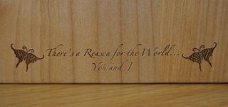 personalised wooden wedding photo album by laser made designs