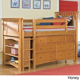 Bolton Furniture Bennington Low loft Twin Bed / Essex 7 drawer Dresser / 1 Low loft Bookcase Brown Size Twin
