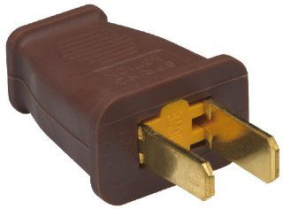 Pass & Seymour SA540CC10 Residential Polarized Plug Straight Blade 15 Amp 125 volt Two Pole Two Wire, Brown   Electric Plugs  