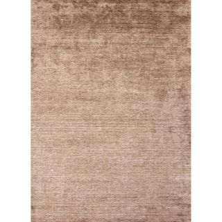Hand loomed Solid pattern Brown Plush pile Rug (2 X 3)