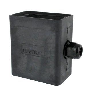 Leviton 3099 1E Portable Outlet Box, Sing Gang, Extra Deep, Pendant Style, Cable Diameter 0.230 Inch, 0.546 Inch, Black   Electrical Outlet Boxes  