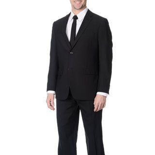 Pronto Mens Slim Fit Wool Max Black Wool Blend 2 piece Suit