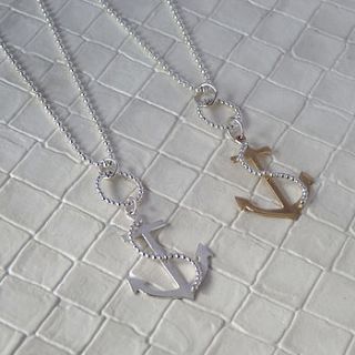 anchor and chain pendant necklace by kate wimbush jewellery