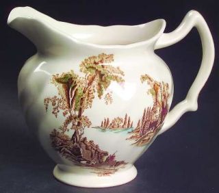 Johnson Brothers Old Mill, The Brown/Multicolor 38 Oz Pitcher, Fine China Dinner