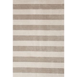 Hand loomed Transitional Stripe Pattern Gray/ Ivory Rug (9 X 13)