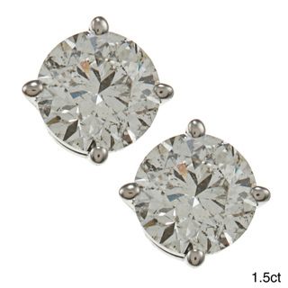 14k White Gold 1 or 1 1/2ct TDW Diamond Stud Earrings Diamond Earrings