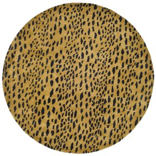 Handmade Soho Leopard Skin Beige Wool Rug (8 Round)
