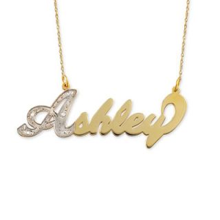 Diamond Accent Script Name Necklace in 10K Gold (3 9 Letters)   Zales