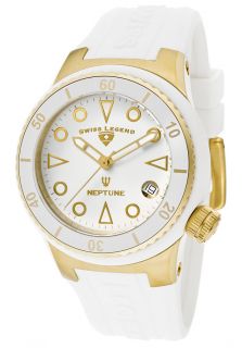Swiss Legend 11840D YG 02 WHT  Watches,Womens Neptune (40 mm) White Dial White Silicone, Casual Swiss Legend Quartz Watches
