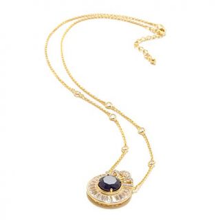 Victoria Wieck Absolute™ Round Simulated Tanzanite and Channel Set Baguet