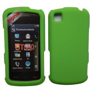 LG Encore GT550 Rubberized Hard Case   Green Cell Phones & Accessories