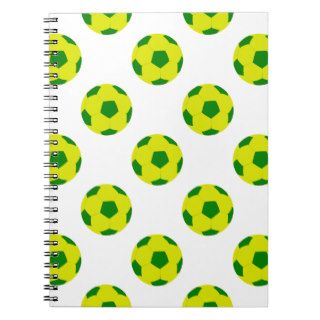 Yellow and Green Soccer Ball Pattern Spiral Notebook