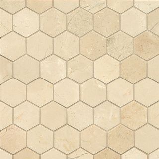 Crema Marfil Marble Hexagon Mosaic Polished Tiles (box Of 10 Sheets)