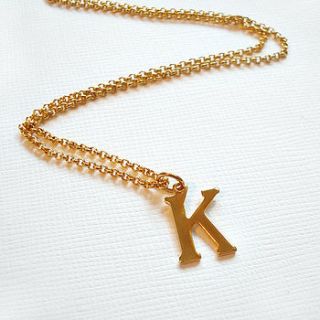 personalised gold initial necklace by belle ami