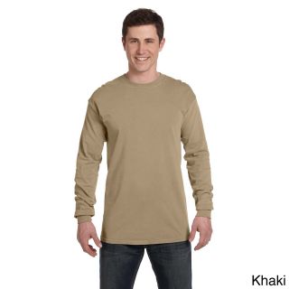 Comfort Colors Mens Ringspun Garment dyed Long sleeve T shirt Khaki Size XXL