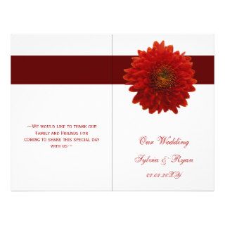 red daisy book fold Wedding program Full Color Flyer
